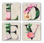 Hermia Set de 4 Posavasos de Piedra Natural Multicolor